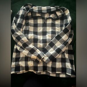 Black and White Plaid Pullover